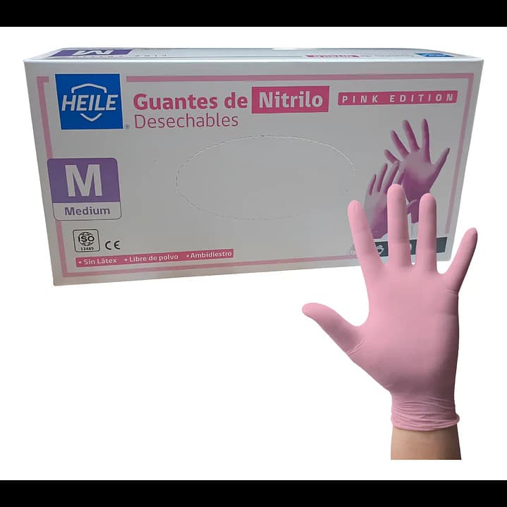GUANTE NITRILO ROSA DESECHABLE (CAJA)